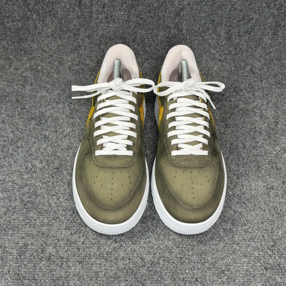John Geiger GF-01 Sneakers Men's 8 Green Leather Gold Low Lace Retro Shoes